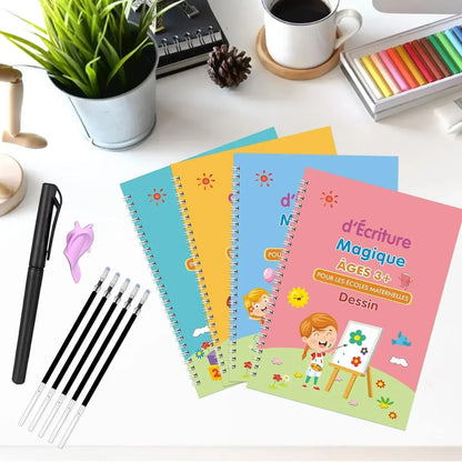 French Magic Copybook Magic Book That Can Be Reused Learn Alphanumeric Drawing Math Writing Children Calligraphy Paperback