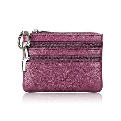 PU Leather Money Coin Purse 2024 New with Key Ring Waterproof Pocket Purse Zipper Wear-resistant Credit Card Holoder Male