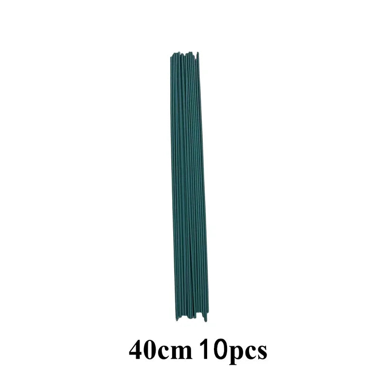 30/40cm Green Flower Stem Sticks DIY Floral Material Handmade Wire Stem Accessories - 40CM 10pcs