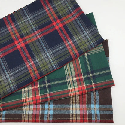 Medium Thick Scottish Checks Polyester Cotton Fabric for Sewing Ladies Skirt School Uniform Skirt Fabric Christmas Decoration