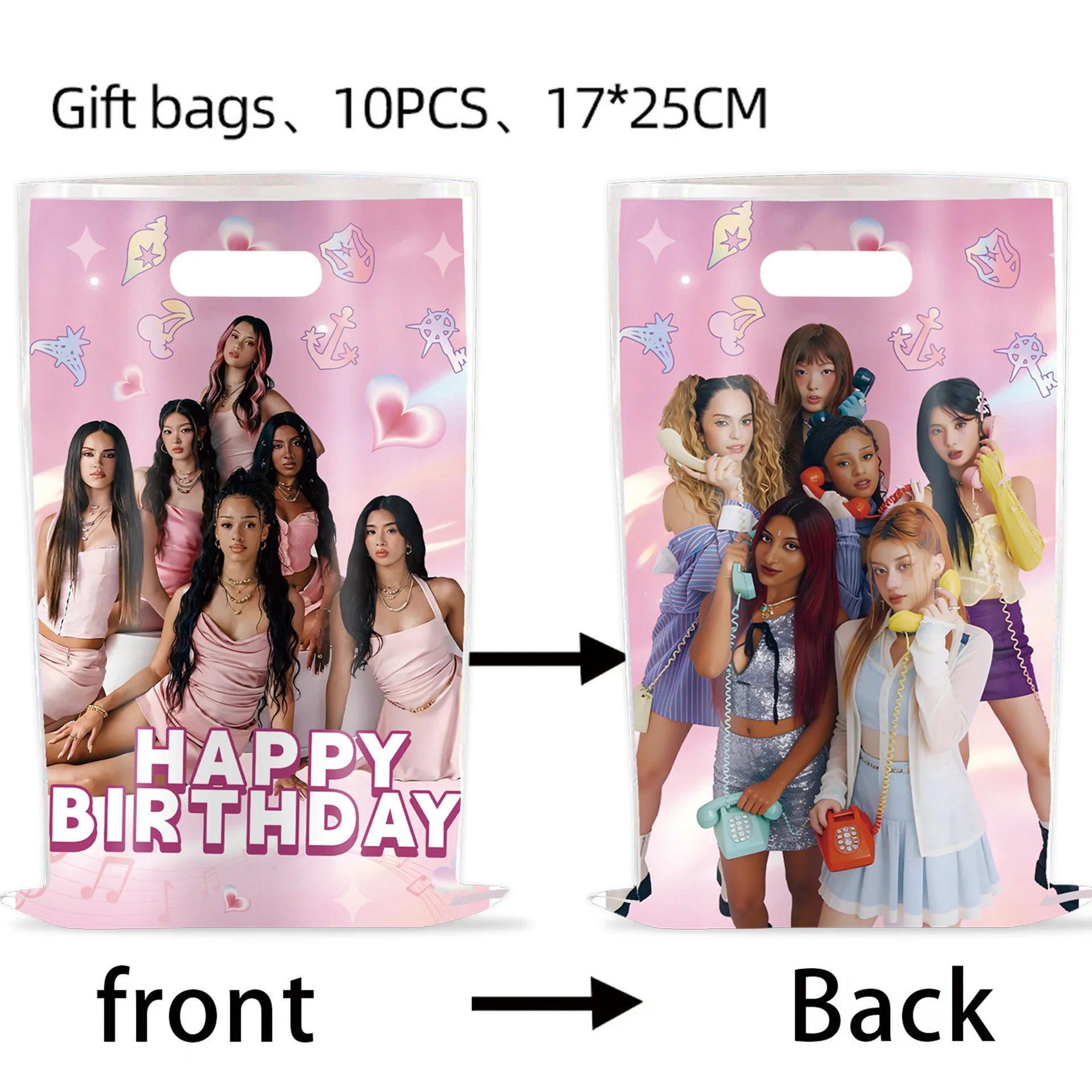 K-Katseye Birthday Decoration Kpop Girl Group Napkin Balloon Cup Plate Tablecloth Banner For Girls Festival Party Fans Gift -