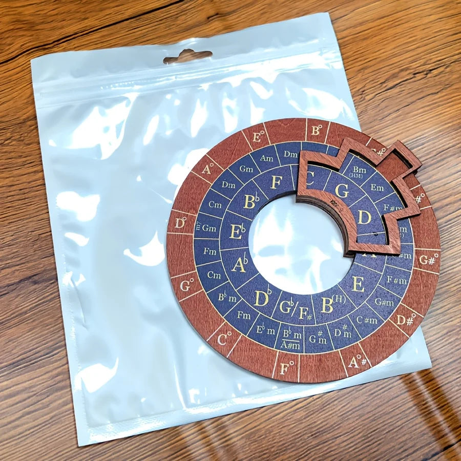 Circle of Fifths Wooden Melody Tool, Music Theory Chord & Scale Disk, Turntable for Learning, Teaching & Practice
