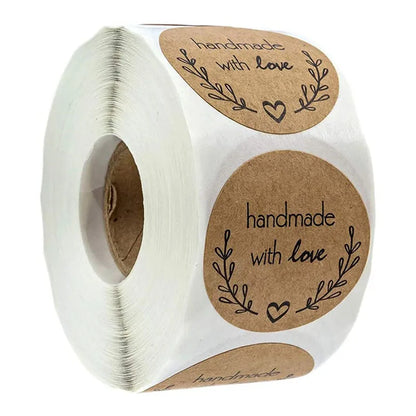 100-500pcs Vintage Kraft Paper Stickers Scrapbook Gift Stationery Label Stickers Handmade With Love Thank You For The Sticker