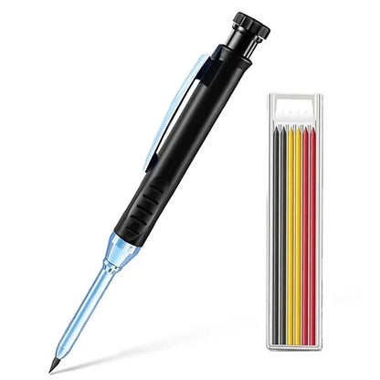 2pcs/set 2.8mm Carpenter Mechanical Pencil with Sharpener for Woodworking Construction Long Head Carpenter Pencil Stationery 