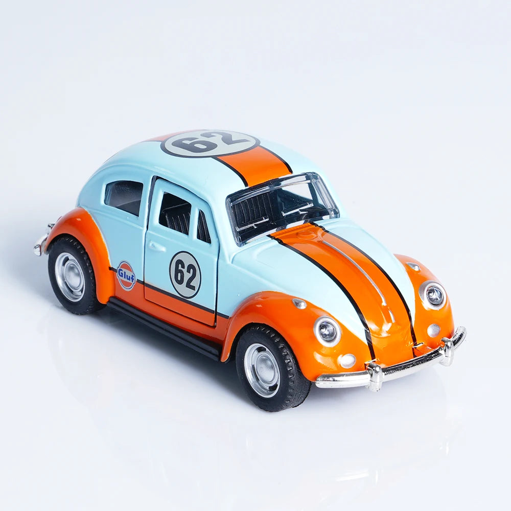 1:36 New Retro Beetle Alloy Die-Cast Classic Model Toy Car, Pull-Back, Openable Doors, Collectible Ornament, Boys' Toy, Chris