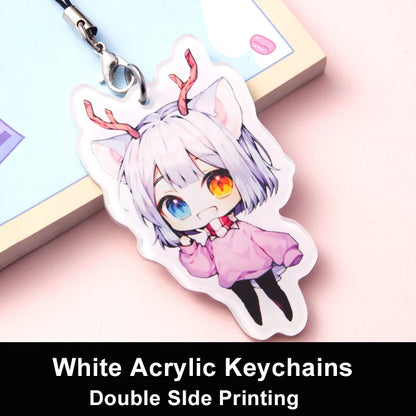Custom Keychains Cartoon Llavero Key Chain Photo Customized Anime Charms Hologram Clear Acrylic Personalized Designer Keychai
