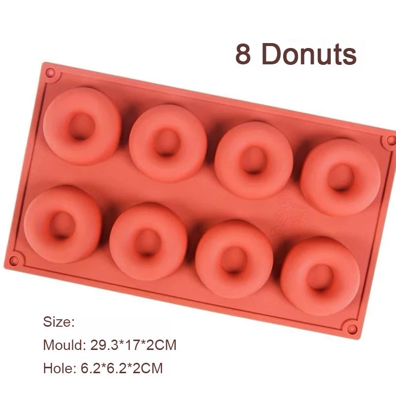 Silicone Donut Maker 3D DIY Baking Pastry Cookie Chocolate Round Molds Muffin Cake Mould Dessert Handmade Kitchen Cooking Too