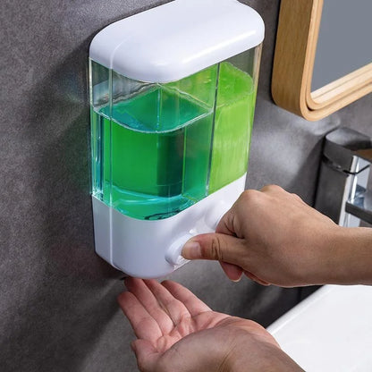500/1000ML Wall Mounted Soap Dispenser Manual Press Soap Dispenser Shampoo Shower Gel Container Bottle Bathroom Liquid Dispen