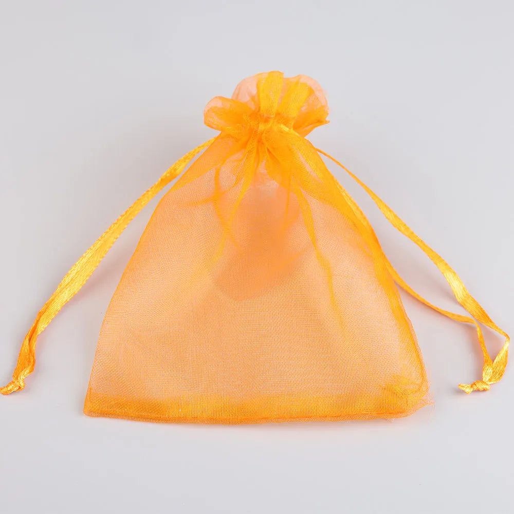 50/100pcs Colorful Organza Gift Bag 5x7 7x9 9x12 10x15 13x18cm Party Wedding Favors Candy Jewelry Packaging Drawstring pouche