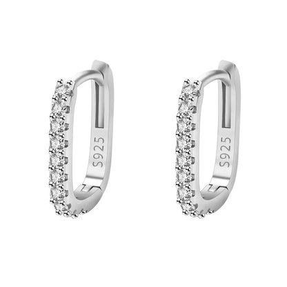 Original designer 925 Sterling Silver Elegant Crystal Jewelry Fashion Zircon Circle Hoop Earrings for Woman Wedding Party Gif