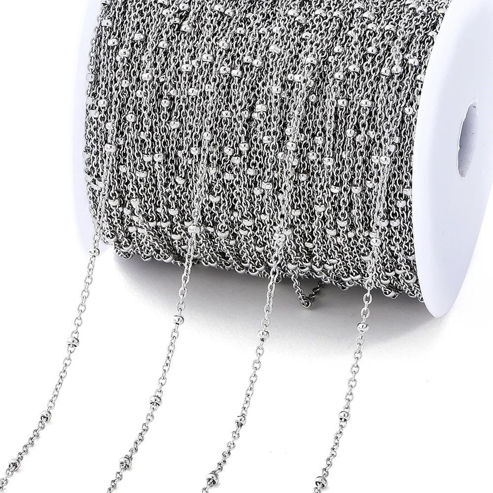 2Meters/Lot Stainless Steel Chains Gold Color Chain for Jewelry Making DIY Necklace Bracelet Accessories Lips Beads Beaded Ch