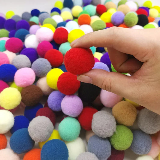 Assorted Pompom 8/10/15/20/25/30mm Fluffy Soft Pom Poms Balls Mixed Pompoms for DIY Crafts Wedding Decor Kid Toy Sewing Suppl