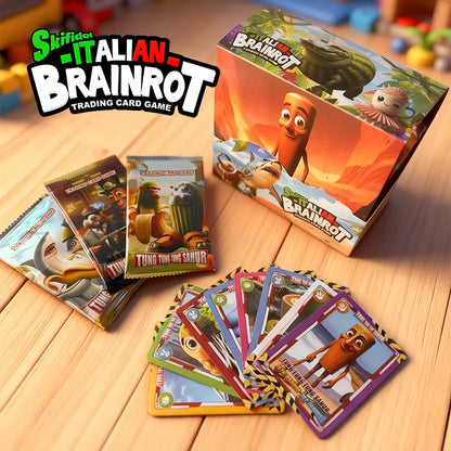 Italian Brainrot Collection Cards Trading Cards Game Card Battle Carte Toystung Sahur Tralalero Tralala For Fans Children Gif