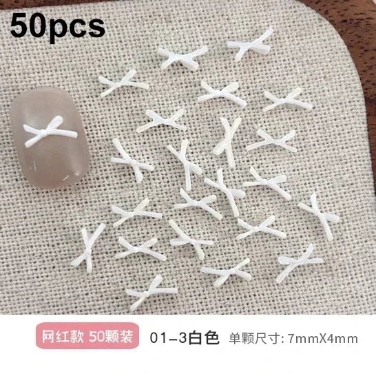 French Ribbons Colorful Resin Cute Bowknot Charm Leopard Print Bow Tie Nail Art Decorations Manicure Tools Accessories Wholes