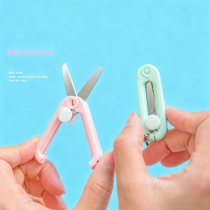 Mini Portable Small Scissors Creative Paper-cutting Notebook Tool That Can Be Extended and Folded