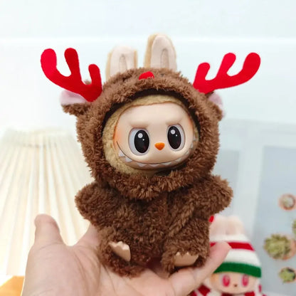 Mini Doll'S Clothes Outfit Accessories For Labubu Idol V1 V2 Christmas Cookie Man Sweater Hat New Year Clothes Gift - Elk Bro