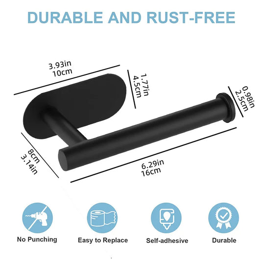 Adhesive Toilet Paper Holder Stainless Steel Tissue Hanger Waterproof Toilet Paper Stand Bathroom Accessories Paper Towels Ho