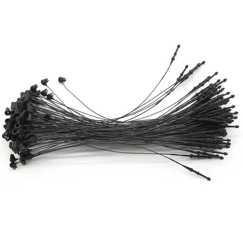 1000PCS 3/5/7/9 Inch Transparent Black Loop Locks Plastic Snap Lock Pins Security Tag Label Tags Fasteners Garments Accessori