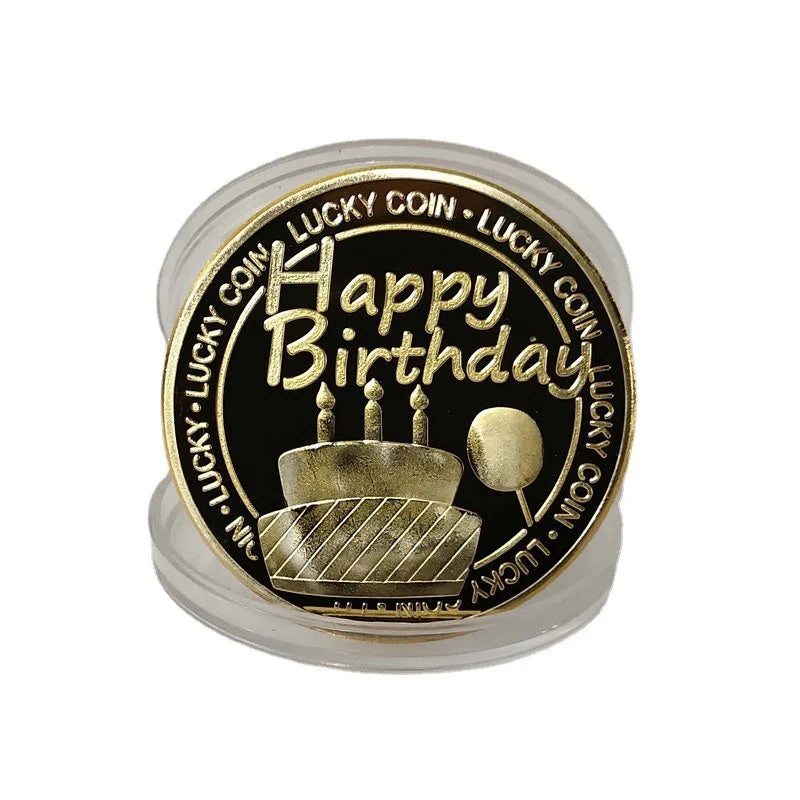 Collection Coin Lucky Happy Birthday Commemorative Coins Happy Birthday Gift Good Luck and Happiness Medal