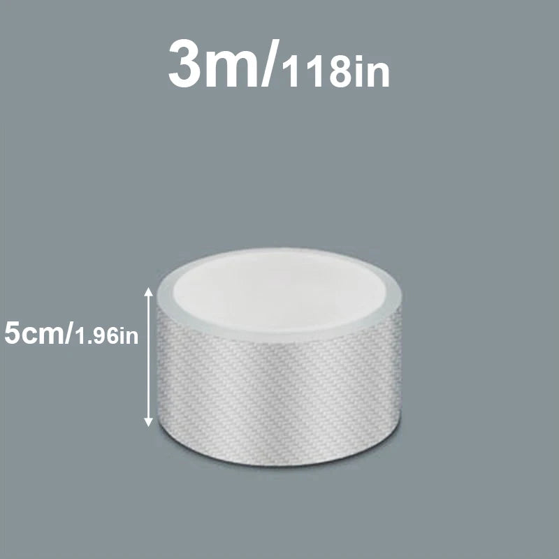 3/5/10M Transparent Carbon Fiber Car Threshold Portector Moulding Strip Trim Bumper Strip Clear Wear Surface Tapes DIY Film T