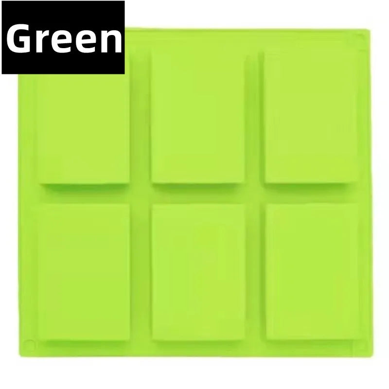 Newest 6 Grids Rectangle Silicone Soap Making Molds DIY Chocolate Mousse Cake Bakeware Ice Cream Mould Tools Birthday Gifts 2