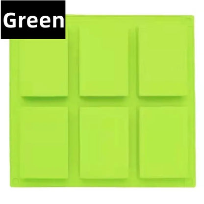 Newest 6 Grids Rectangle Silicone Soap Making Molds DIY Chocolate Mousse Cake Bakeware Ice Cream Mould Tools Birthday Gifts 2