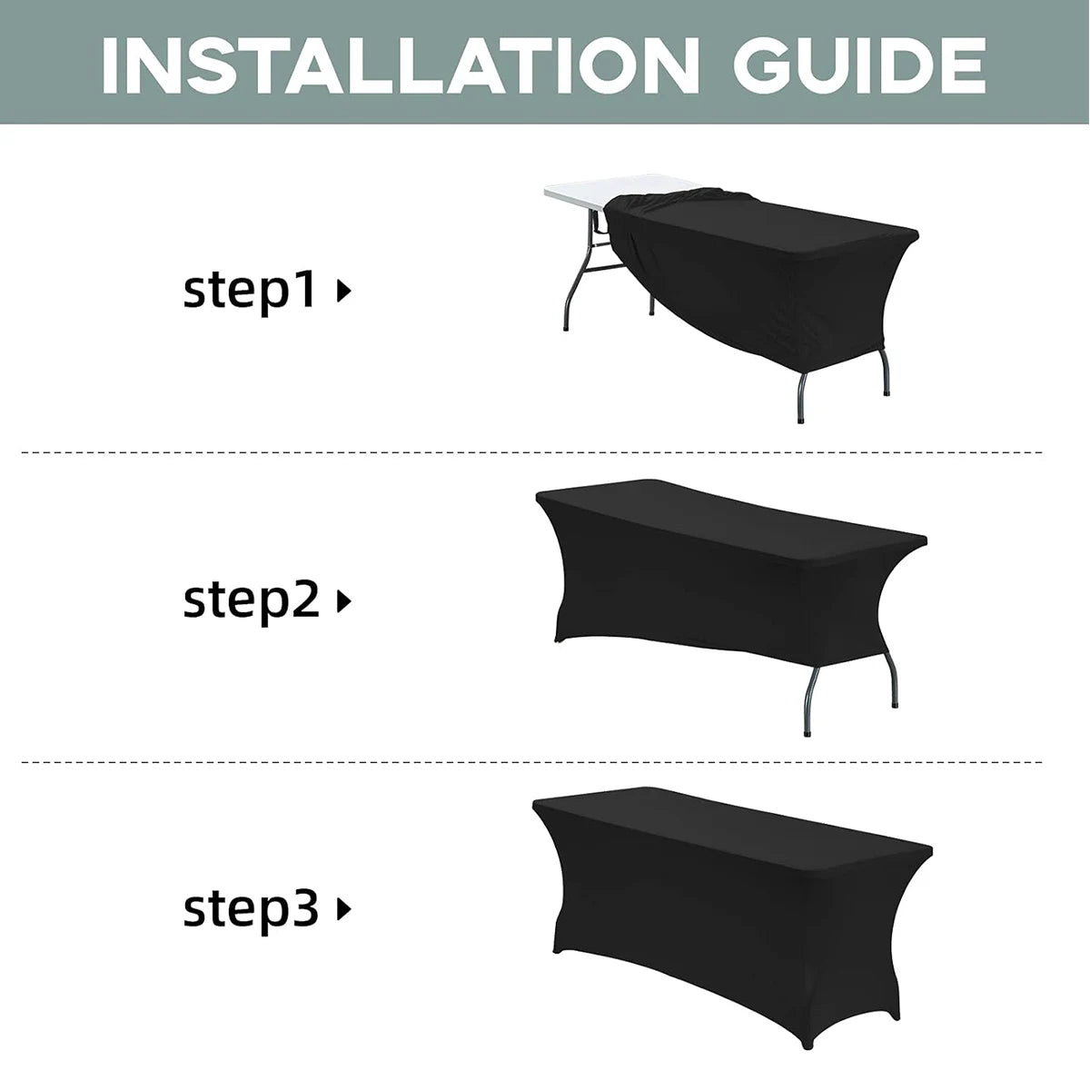 Spandex Tablecloth Tight Fitted Washable and Wrinkle Resistant Stretch Rectangular Patio Table Cover for Event Wedding Partie