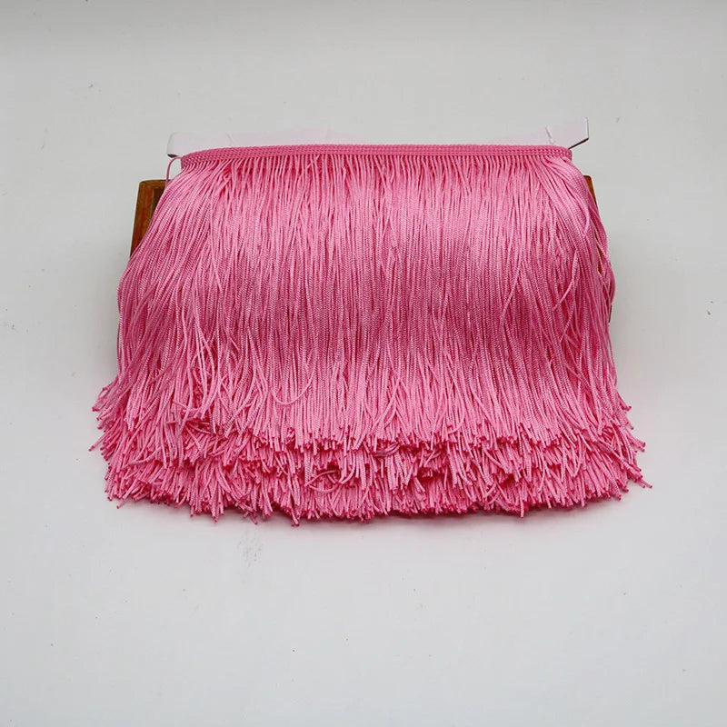 Lace Ribbon, 10 Yards Tassel Trim for Dress Trimming, Do It Yourself Crafts & Scrapbooking - Pink / 10 yards