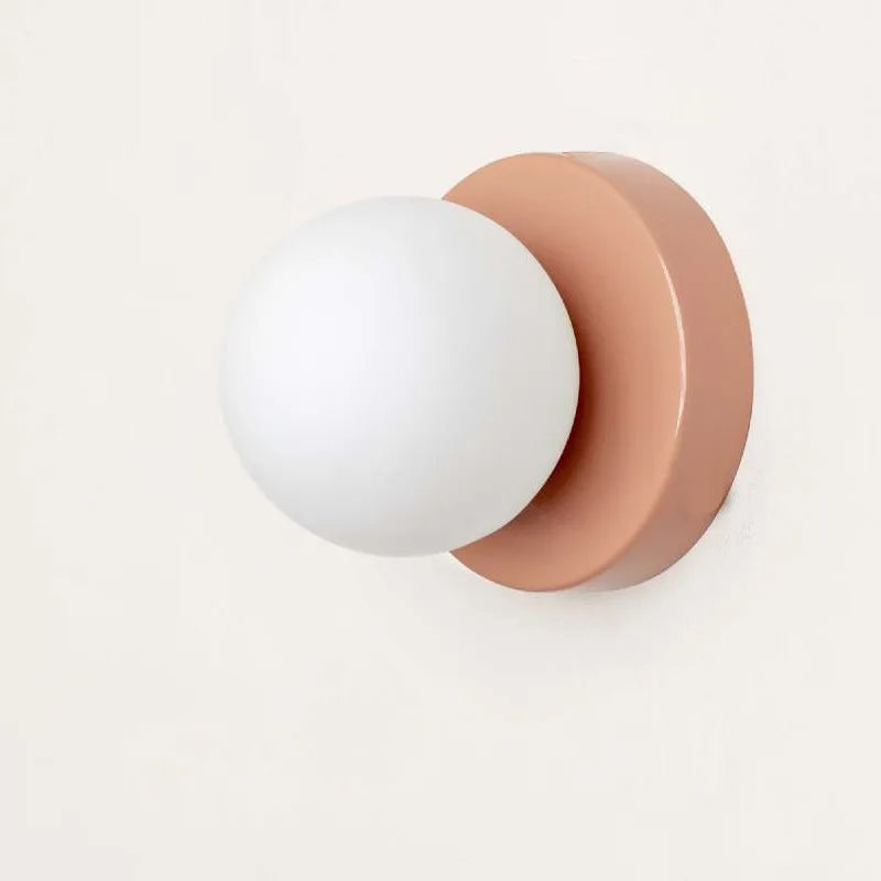 Creative Macaron LED Wall Lamp 10/12cm Mini Glass Sconce for Balcony Lamp Bedside Bedroom Corridor Porch Decor Lighting Fixtu