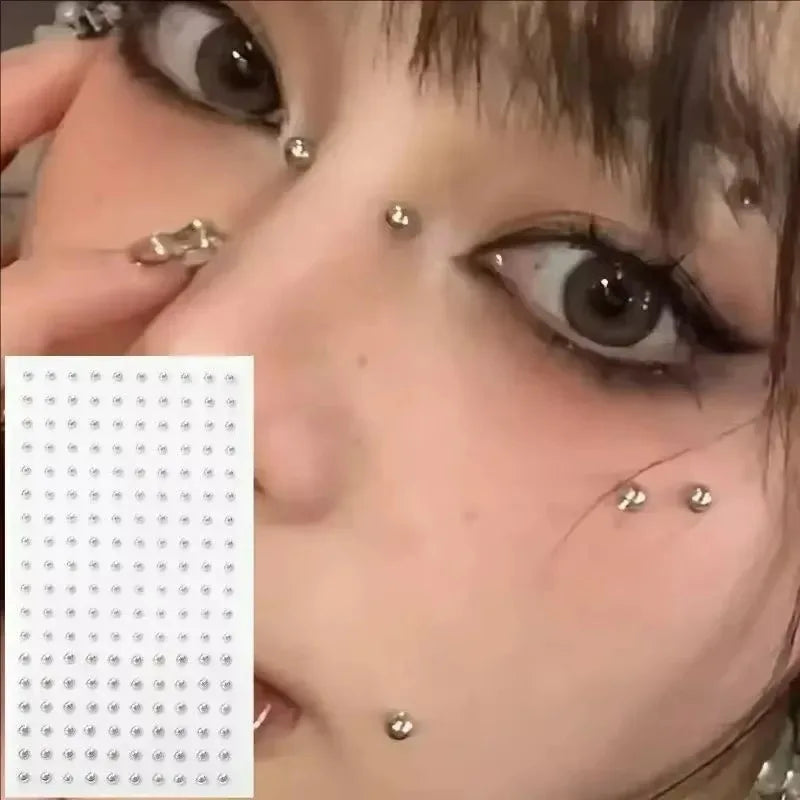 180pcs Non Piercing Lip Nails Sticker Selfadhesive Waterproof Reusable Fake Lip Nail Eyebrow Nose Ring Body Belly Button Jewe