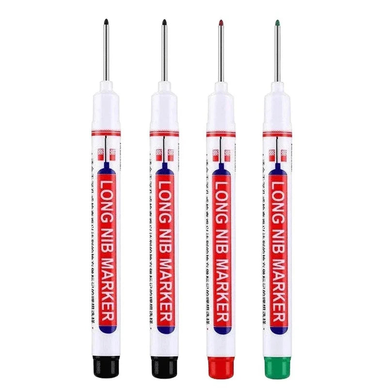 4Pcs/Set 20mm Deep Hole Long Nib Head Markers For Metal Perforating Pen Waterproof Bathroom Woodworking Decoration Multi-Purp