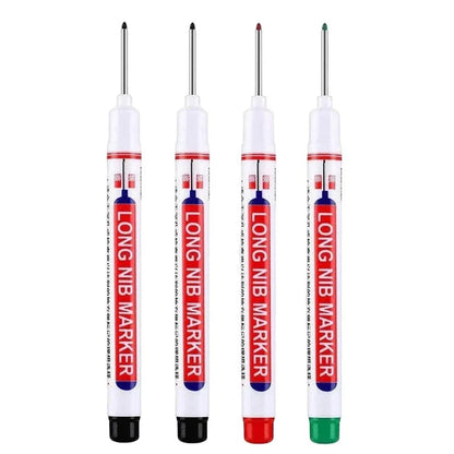 4Pcs/Set 20mm Deep Hole Long Nib Head Markers For Metal Perforating Pen Waterproof Bathroom Woodworking Decoration Multi-Purp