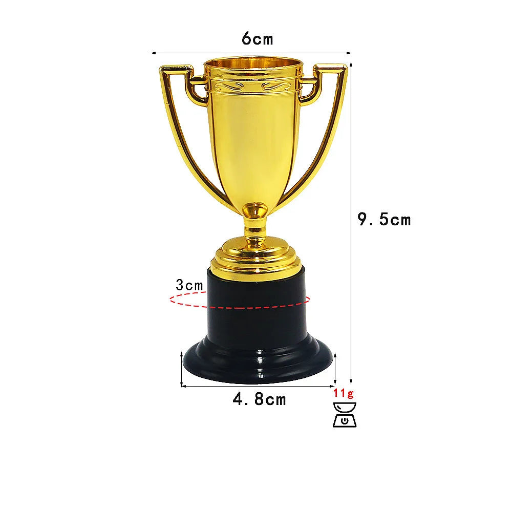 6/12 PCS Kindergarten Party Awards Plastic Trophy Honor Golden Trophy
