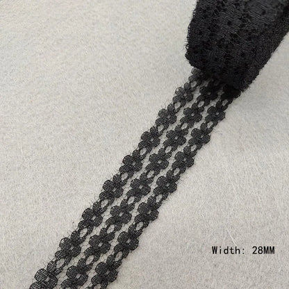 Beautiful 10 Yards/Lot Black Lace Ribbon Tape Quality Lace Trim DIY Embroidered Lace For Sewing Decoration African Lace Fabri