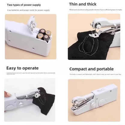 Handheld Rope-free Electric & Manual Sewing Machine Quick Build DIY Apparel Supplies for Arts Crafts Home Garden Embroidery