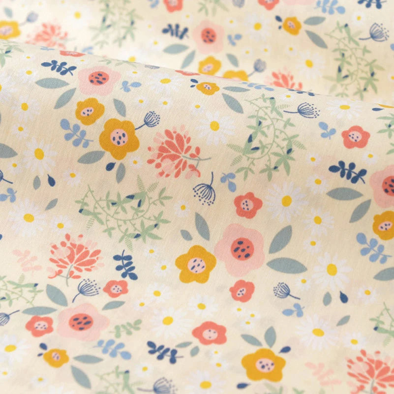 Floral Fabric Flower Cotton Printed Poplin Quilting Clothes Patchwork Muslin Sewing Accessories