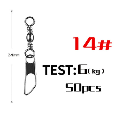 50Pcs Stainless Steel Snap Swivel Saltwater High Strength Snaps Fishing Barrel Line Connector Barrel Safety Snap Fishing Tack