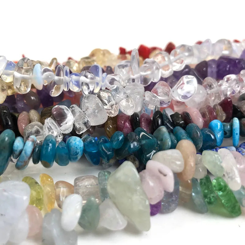 Natural Stone Chips Beads 5-8mm Irregular Gravel Crystal Quartz For Jewelry Making Freeform Beads Diy Necklace Bracelet 15''