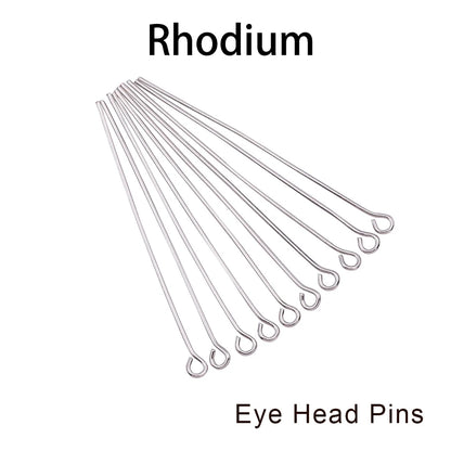 100-200Pcs/Lot 10-70mm Heads Eye Flat Head Pin Gold Plated Ball Head Pins for Jewelry Findings Making Accessories Supplies - 
