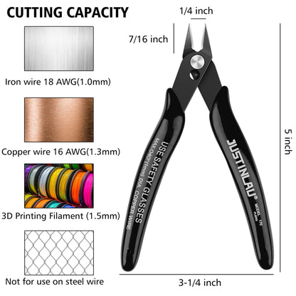 2Pcs Mini Nose Cutting Plier Electrical Wire Cable Cutter Metal Side Snips Flush Pliers Convenient Durable Tool