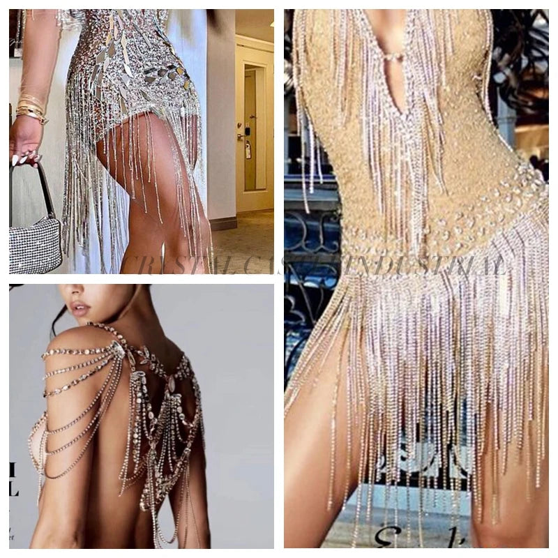 Rhinestones Chain Roll Tassel 1/10Yard Crystal Ribbon Strass Banding Sew On Gold Rhinestone Trim Strip Cup Chains For Needlew