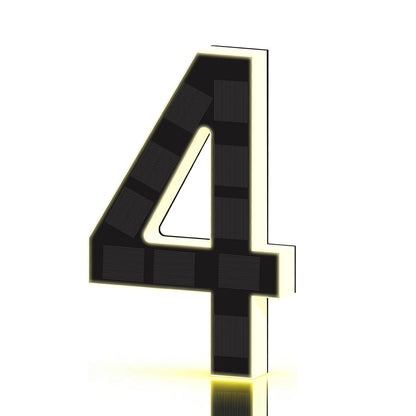 Personalized Solar Powered Address Number Waterproof Modern Address Number for Outside House Light Up Courtyard Hotel Bar - 4