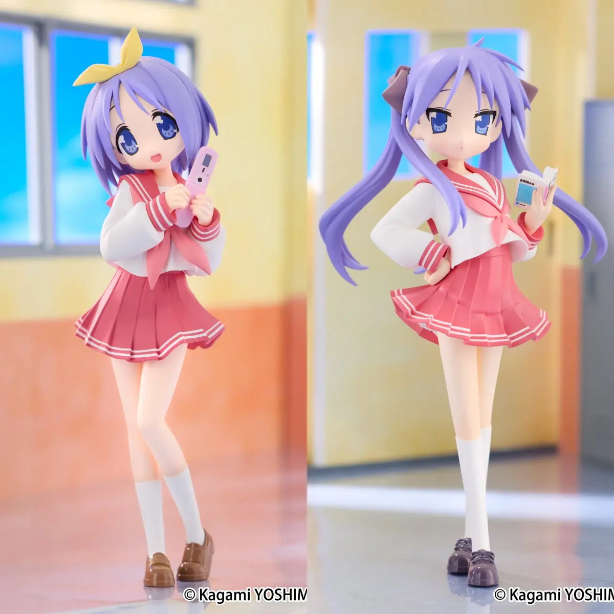 In Stock FuRyu Trio-Try-iT Izumi Konata Hiiragi Kagami Hiiragi Tsukasa Desktop Cute Anime Action Figure Toys Figure Collectio