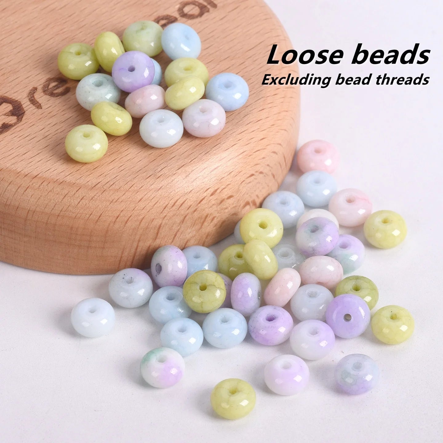 50pcs Mixed Colors Rondelle Shape 8x5mm Opaque Glass Loose Spacer Beads Lot For Jewelry Making DIY Bracelet Findings