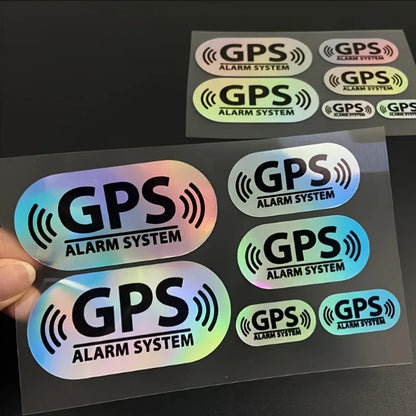 6pcs/set Reflective Laser GPS Alarm System Car Stickers Waterproof DIY Car Window Side Rear Windshield Decorative Vinyl Stick