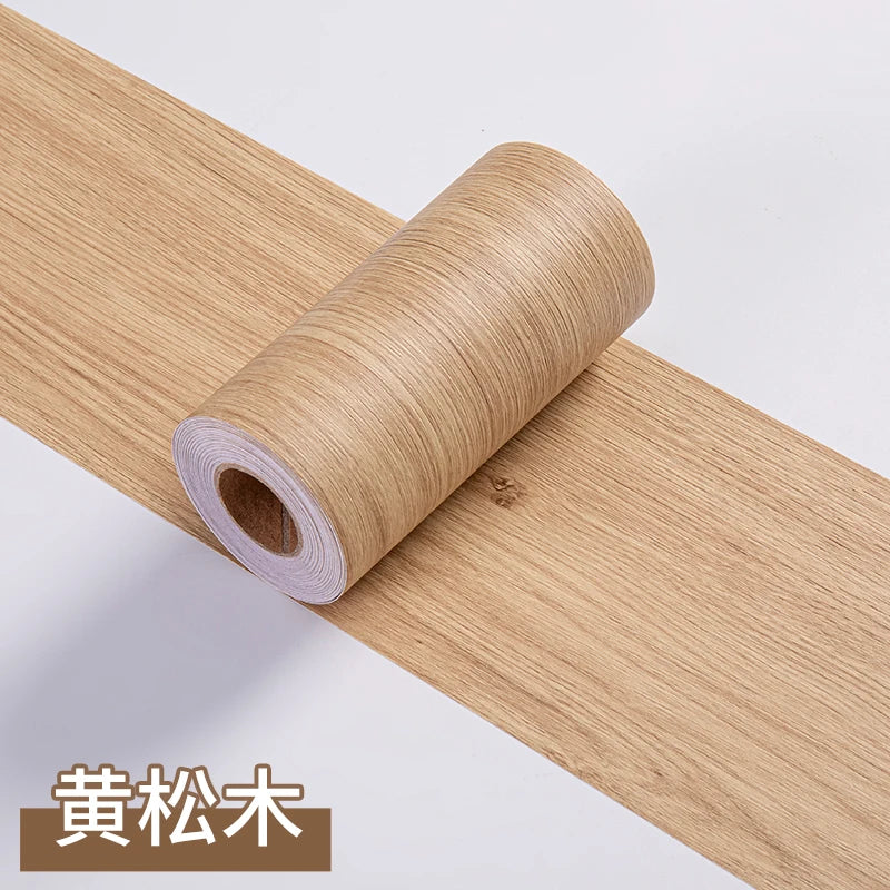 1 Roll Thickened Imitation Wood Grain Skirting Wall Stickers, Self-adhesive Living Room Bedroom Wall Corner Decoration - Pond