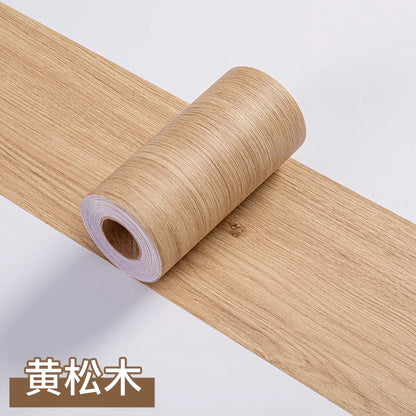 1 Roll Thickened Imitation Wood Grain Skirting Wall Stickers, Self-adhesive Living Room Bedroom Wall Corner Decoration - Pond