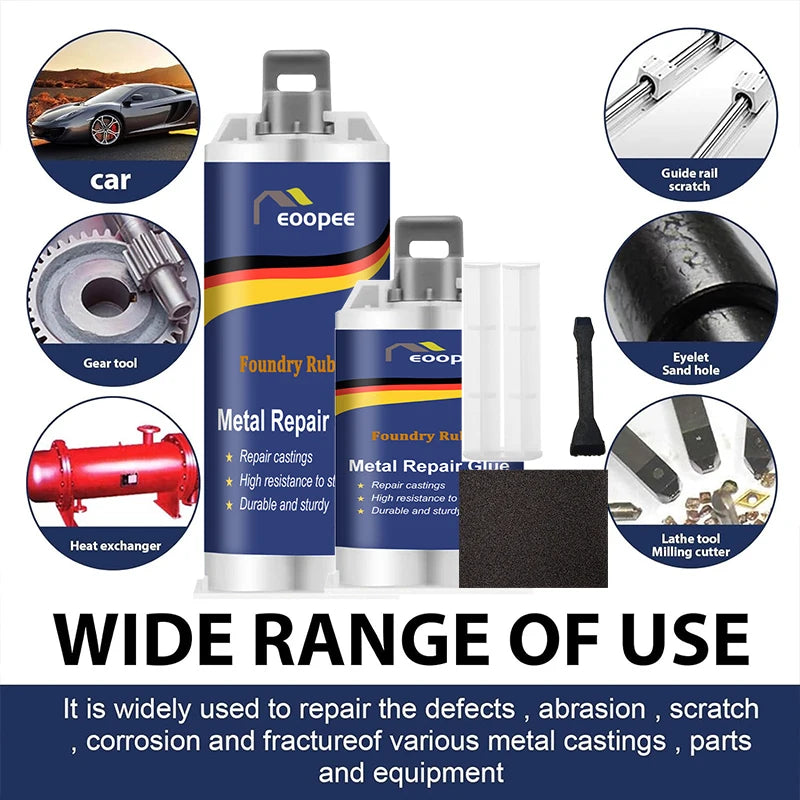 Upgraded High Strength Metal Repair Glue Heat Resistance Cold Weld Plastic Repair Casting Adhesive AB Glue Sealant