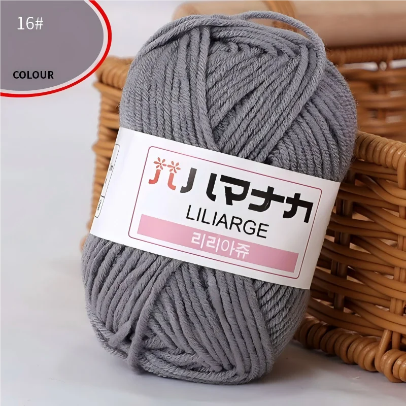 DIY Baby Milk Sweet Soft Cotton Knitting Wool Yarn Thick Fiber Velvet Yarn Hand Knitting Wool Crochet Yarn for DIY Sweater - 