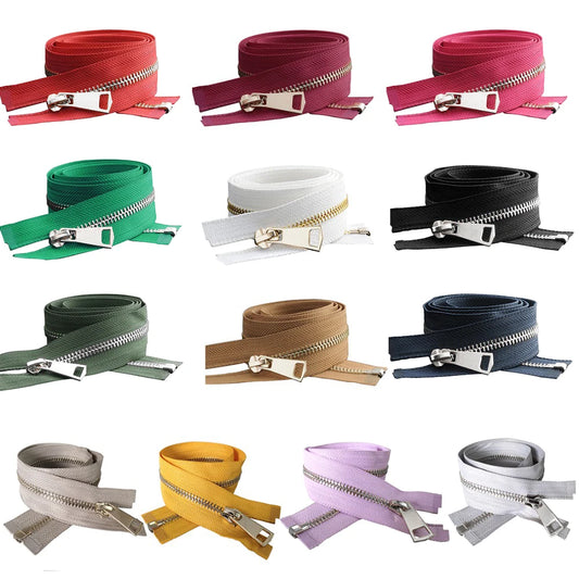20/30/40/50/60/70/80cm 5# Colorful Open-End Auto Lock Metal Zipper DIY Handcraft For Clothing Pocket Garment Shoes